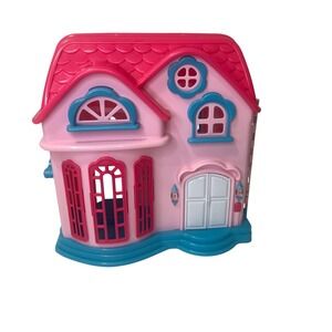 Kid Connection Pink and Blue Folding Dollhouse with Working Light Up Lanterns